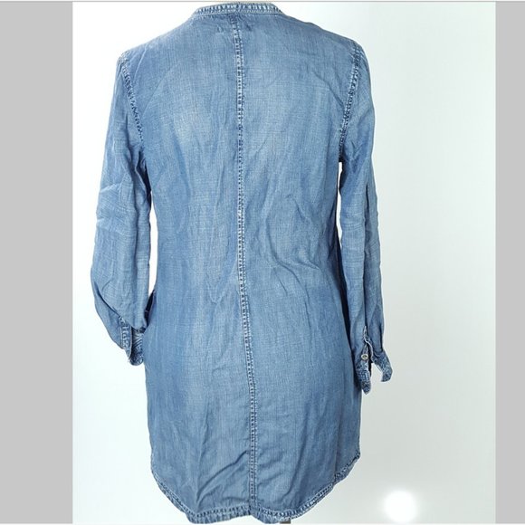 Kenneth Cole Reaction 🌸 Women sz S 🌸 Denim Jeans Dress 🌸 Long Sleeves Blue - Picture 2 of 12